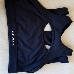 Alphalete sports bra in black, size small.